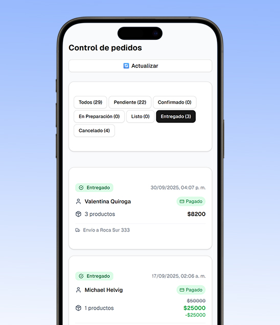 Control y seguimiento de pedidos